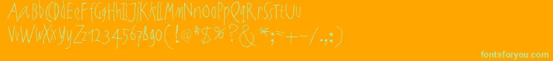 Noartonlychaos Font – Green Fonts on Orange Background