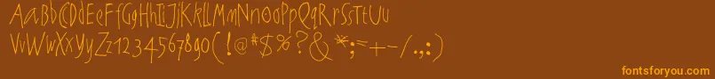 Noartonlychaos Font – Orange Fonts on Brown Background