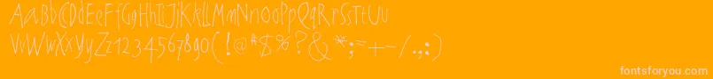 Noartonlychaos Font – Pink Fonts on Orange Background