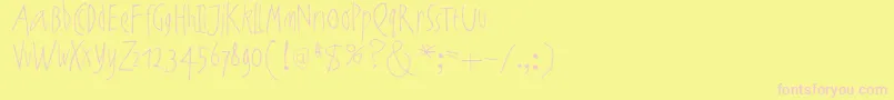 Noartonlychaos Font – Pink Fonts on Yellow Background