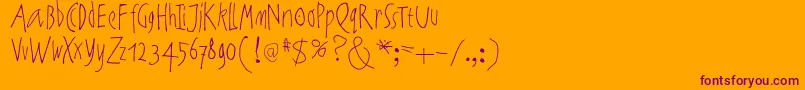 Noartonlychaos Font – Purple Fonts on Orange Background