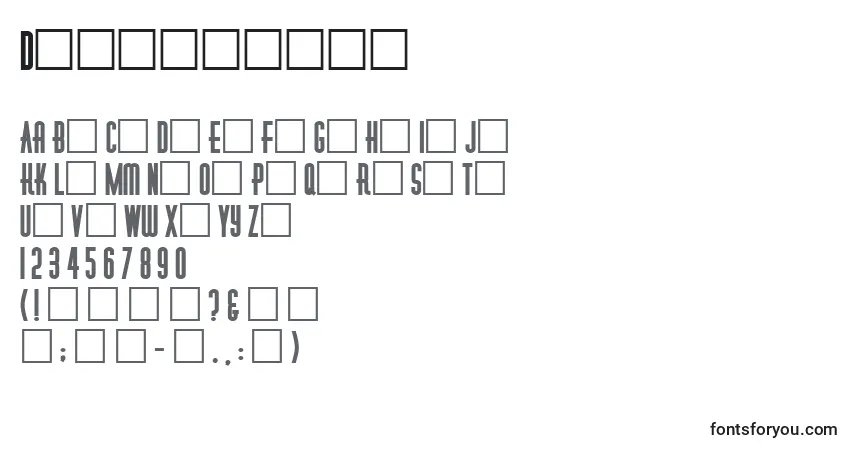 Шрифт Dinerobese – алфавит, цифры, специальные символы