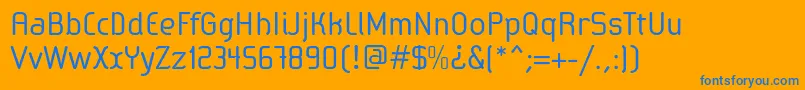 SabaticaRegular-Schriftart – Blaue Schriften auf orangefarbenem Hintergrund