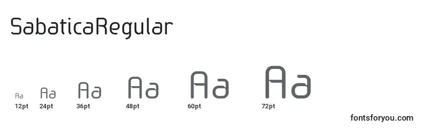 Размеры шрифта SabaticaRegular