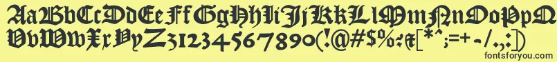 Czcionka Kjv1611 – czarne czcionki na żółtym tle