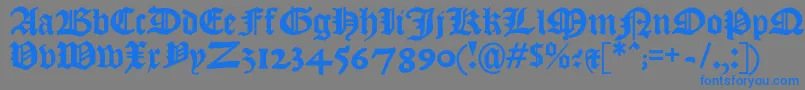 フォントKjv1611 – 灰色の背景に青い文字