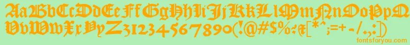 Kjv1611 Font – Orange Fonts on Green Background