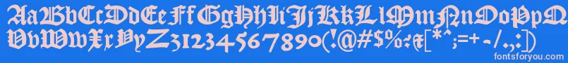 フォントKjv1611 – ピンクの文字、青い背景