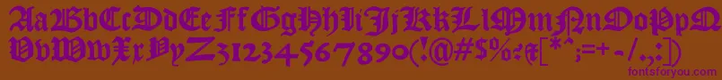 Kjv1611-Schriftart – Violette Schriften auf braunem Hintergrund