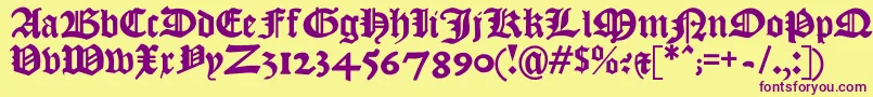 Kjv1611 Font – Purple Fonts on Yellow Background