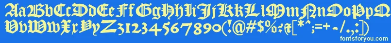 フォントKjv1611 – 黄色の文字、青い背景