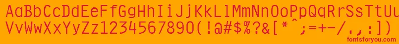PresentorNormal-Schriftart – Rote Schriften auf orangefarbenem Hintergrund