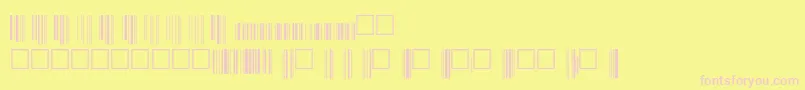 Upcbwrp36xtt-fontti – vaaleanpunaiset fontit keltaisella taustalla