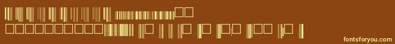 Upcbwrp36xtt-fontti – keltaiset fontit ruskealla taustalla