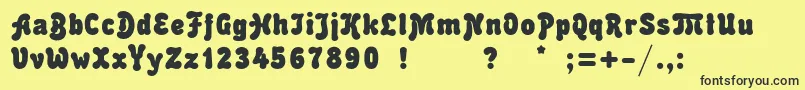 Malahitc Font – Black Fonts on Yellow Background