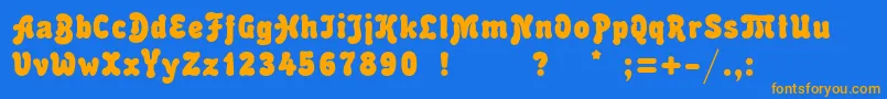 Malahitc Font – Orange Fonts on Blue Background