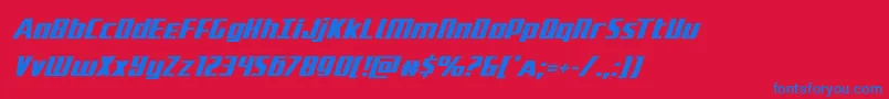 Subadaisuperital Font – Blue Fonts on Red Background