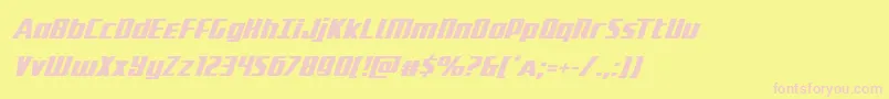 フォントSubadaisuperital – ピンクのフォント、黄色の背景