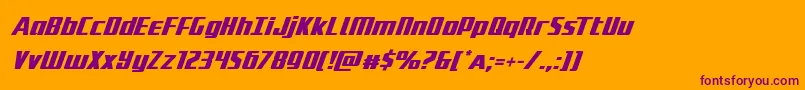 Шрифт Subadaisuperital – фиолетовые шрифты на оранжевом фоне