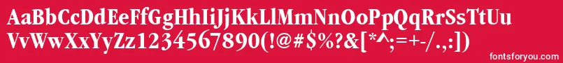 GaramonditcteeconBold Font – White Fonts on Red Background