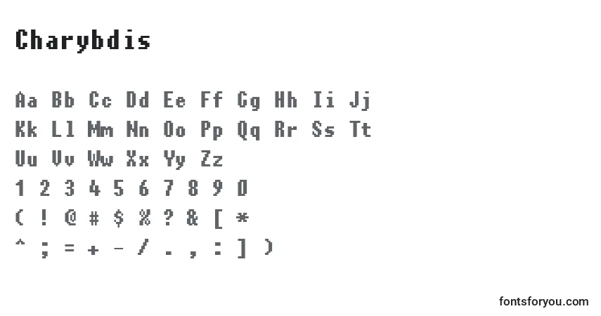 Schriftart Charybdis – Alphabet, Zahlen, spezielle Symbole