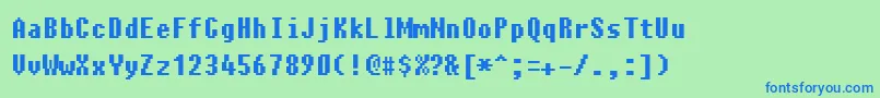 Charybdis Font – Blue Fonts on Green Background