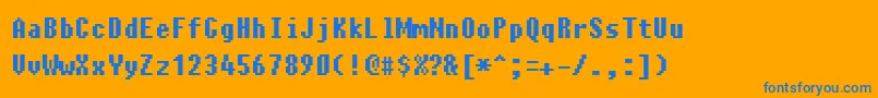 Charybdis Font – Blue Fonts on Orange Background