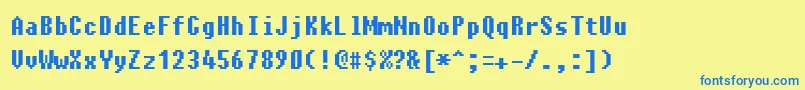 Charybdis Font – Blue Fonts on Yellow Background
