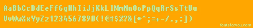 Charybdis Font – Green Fonts on Orange Background