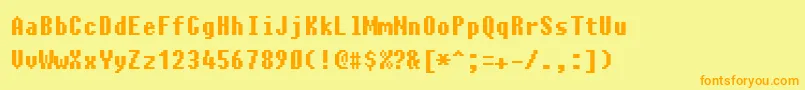 Charybdis Font – Orange Fonts on Yellow Background