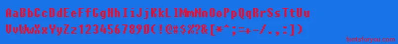 Charybdis Font – Red Fonts on Blue Background