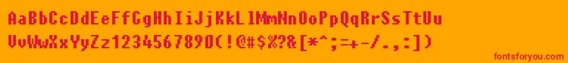 Charybdis Font – Red Fonts on Orange Background