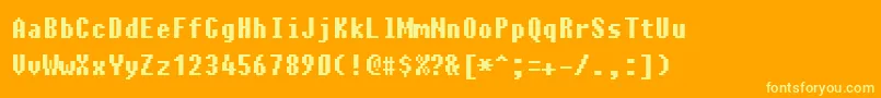 Charybdis Font – Yellow Fonts on Orange Background