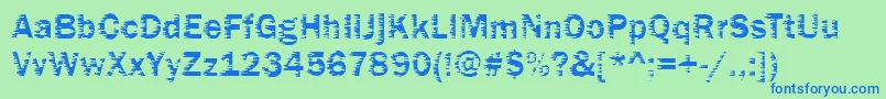 Funky01Bold Font – Blue Fonts on Green Background