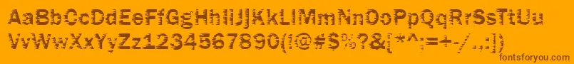 Funky01Bold-Schriftart – Braune Schriften auf orangefarbenem Hintergrund