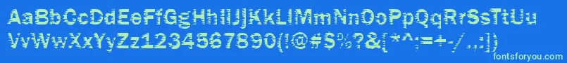 Funky01Bold Font – Green Fonts on Blue Background