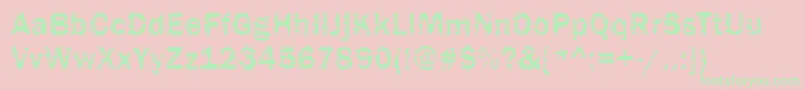 Funky01Bold Font – Green Fonts on Pink Background