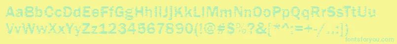 Czcionka Funky01Bold – zielone czcionki na żółtym tle