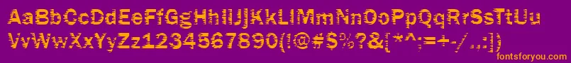 Funky01Bold Font – Orange Fonts on Purple Background