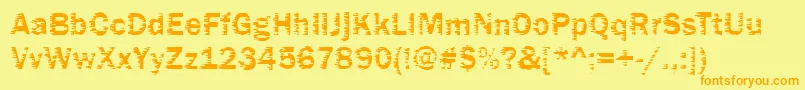 Funky01Bold Font – Orange Fonts on Yellow Background