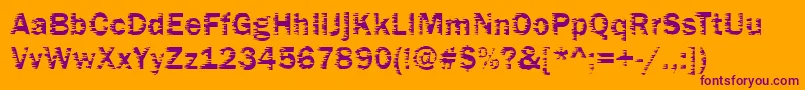 Funky01Bold Font – Purple Fonts on Orange Background