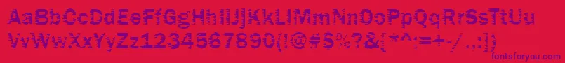 Czcionka Funky01Bold – fioletowe czcionki na czerwonym tle