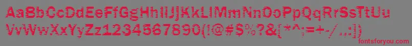 Funky01Bold-Schriftart – Rote Schriften auf grauem Hintergrund