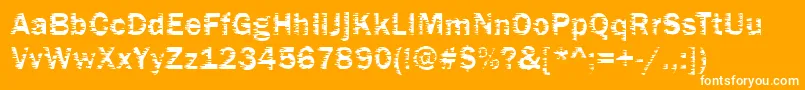 Funky01Bold Font – White Fonts on Orange Background