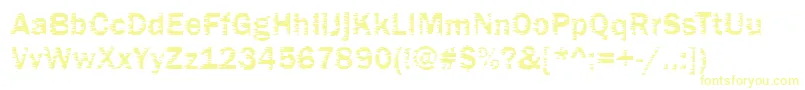 Funky01Bold Font – Yellow Fonts on White Background