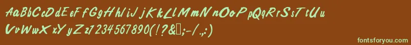 AliAir Font – Green Fonts on Brown Background