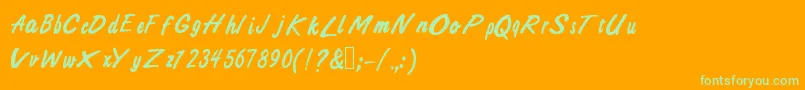 AliAir Font – Green Fonts on Orange Background