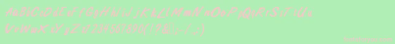 AliAir Font – Pink Fonts on Green Background