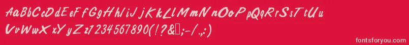 AliAir Font – Pink Fonts on Red Background
