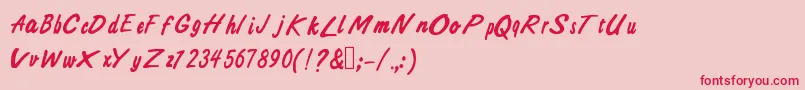 AliAir Font – Red Fonts on Pink Background
